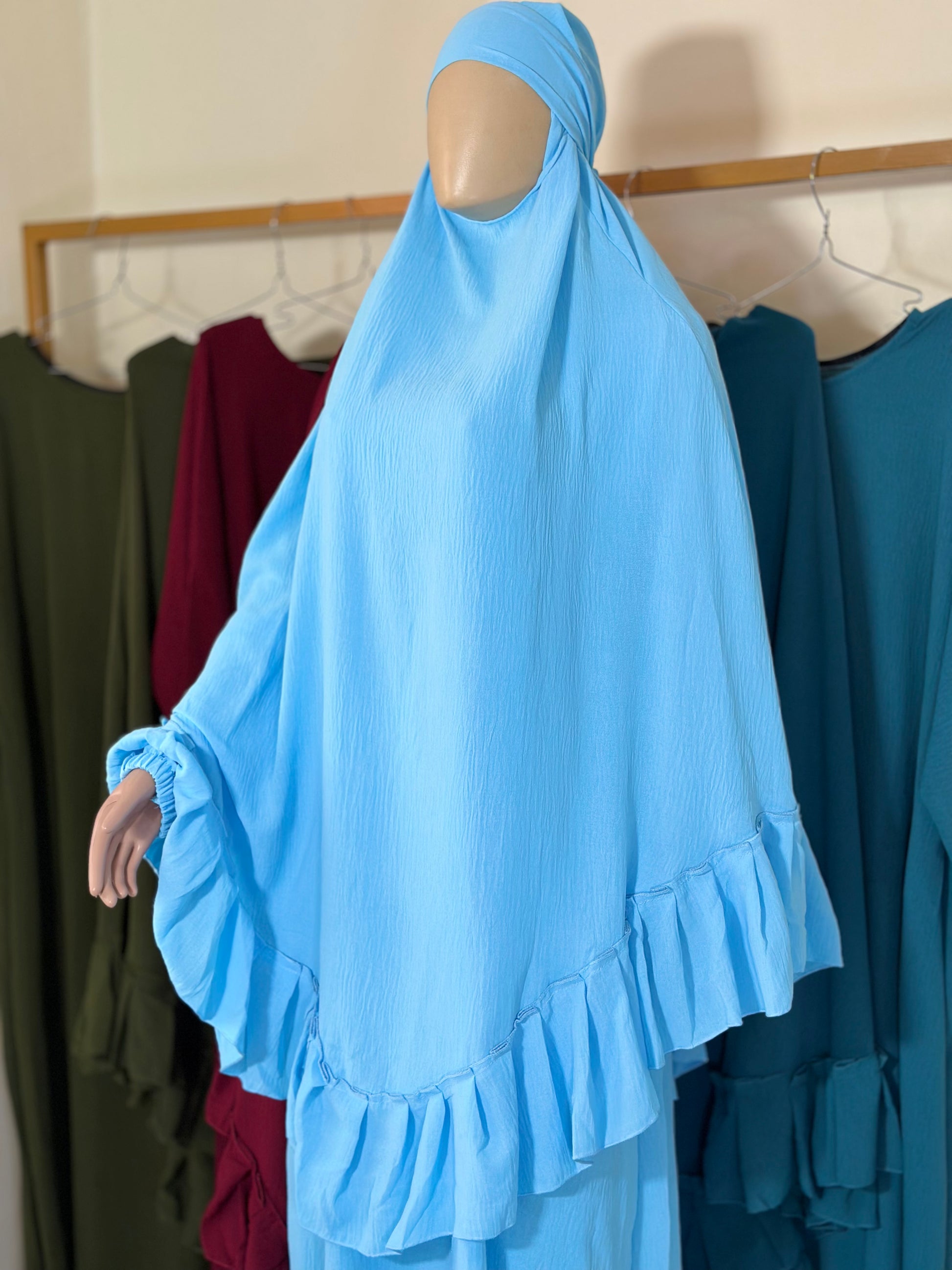 Ruqayyah Ruffle Khimar Set – Full Coverage Elegance