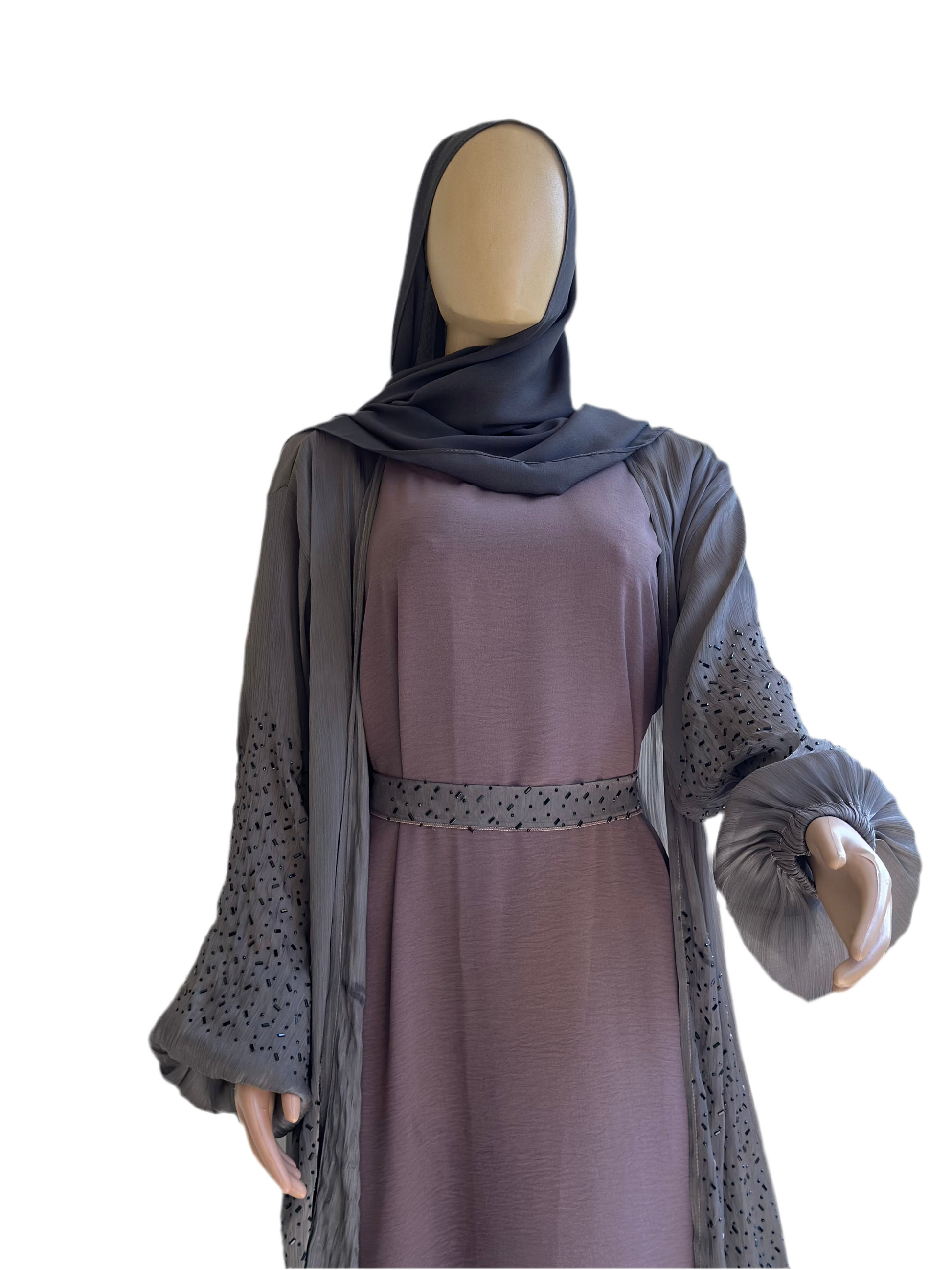 Luna Luxe Crystal Abaya Set