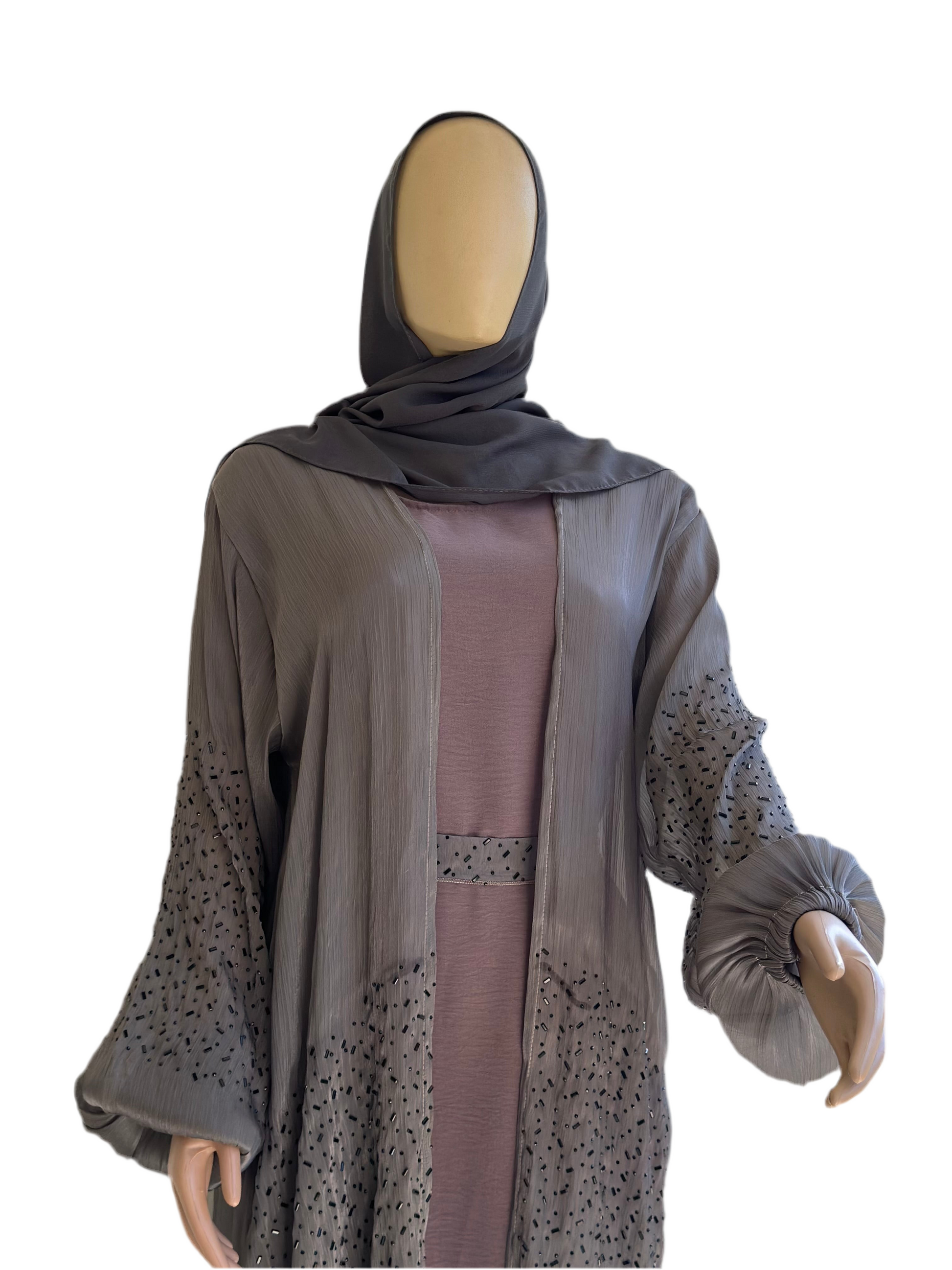 Luna Luxe Crystal Abaya Set