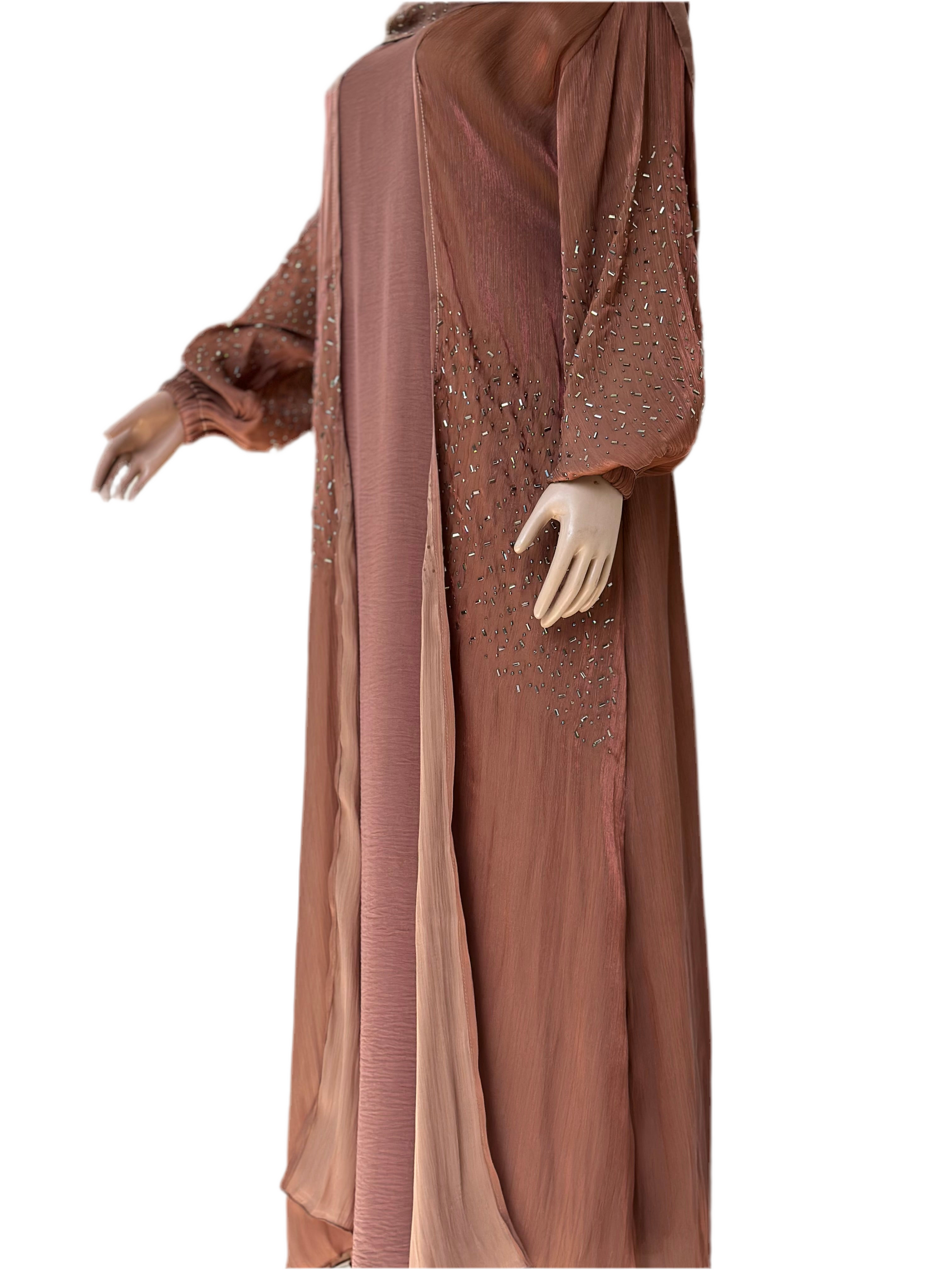 Luna Luxe Crystal Abaya Set