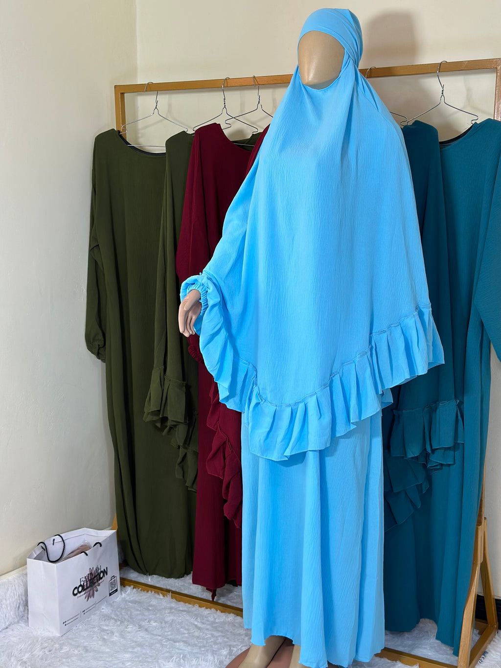 Ruqayyah Ruffle Khimar Set – Full Coverage Elegance