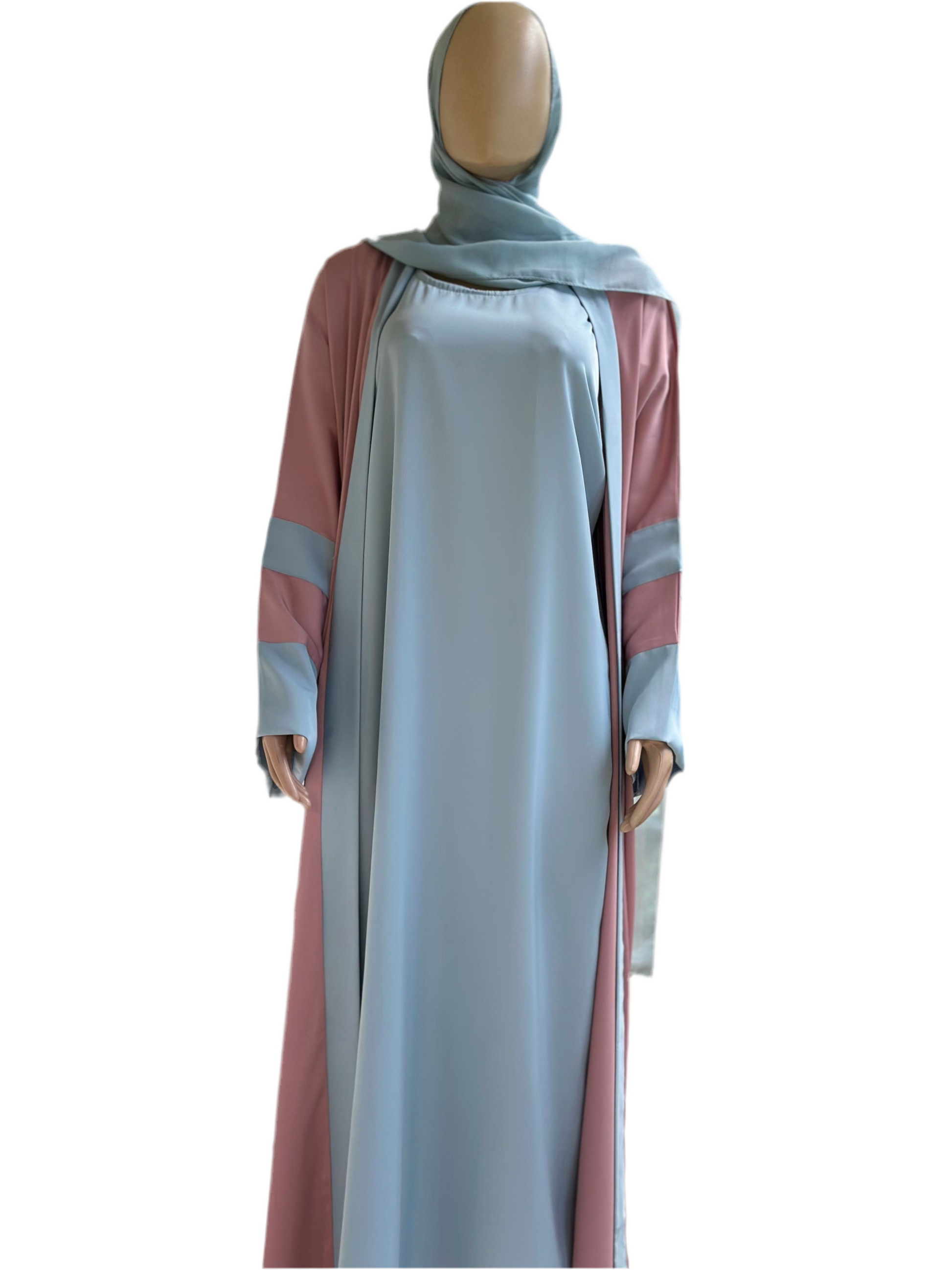 2 tone two piece Dubai abaya