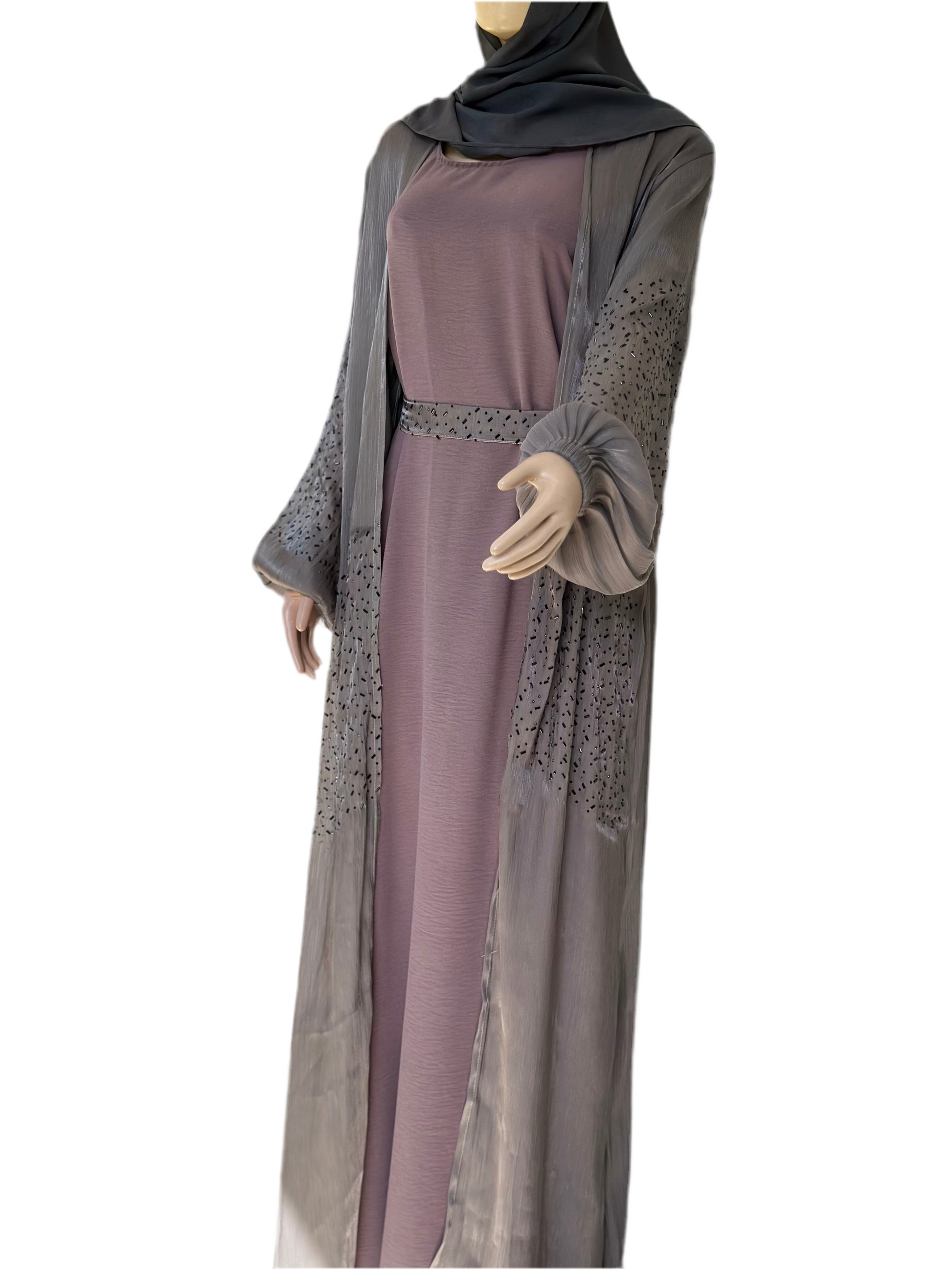 Luna Luxe Crystal Abaya Set