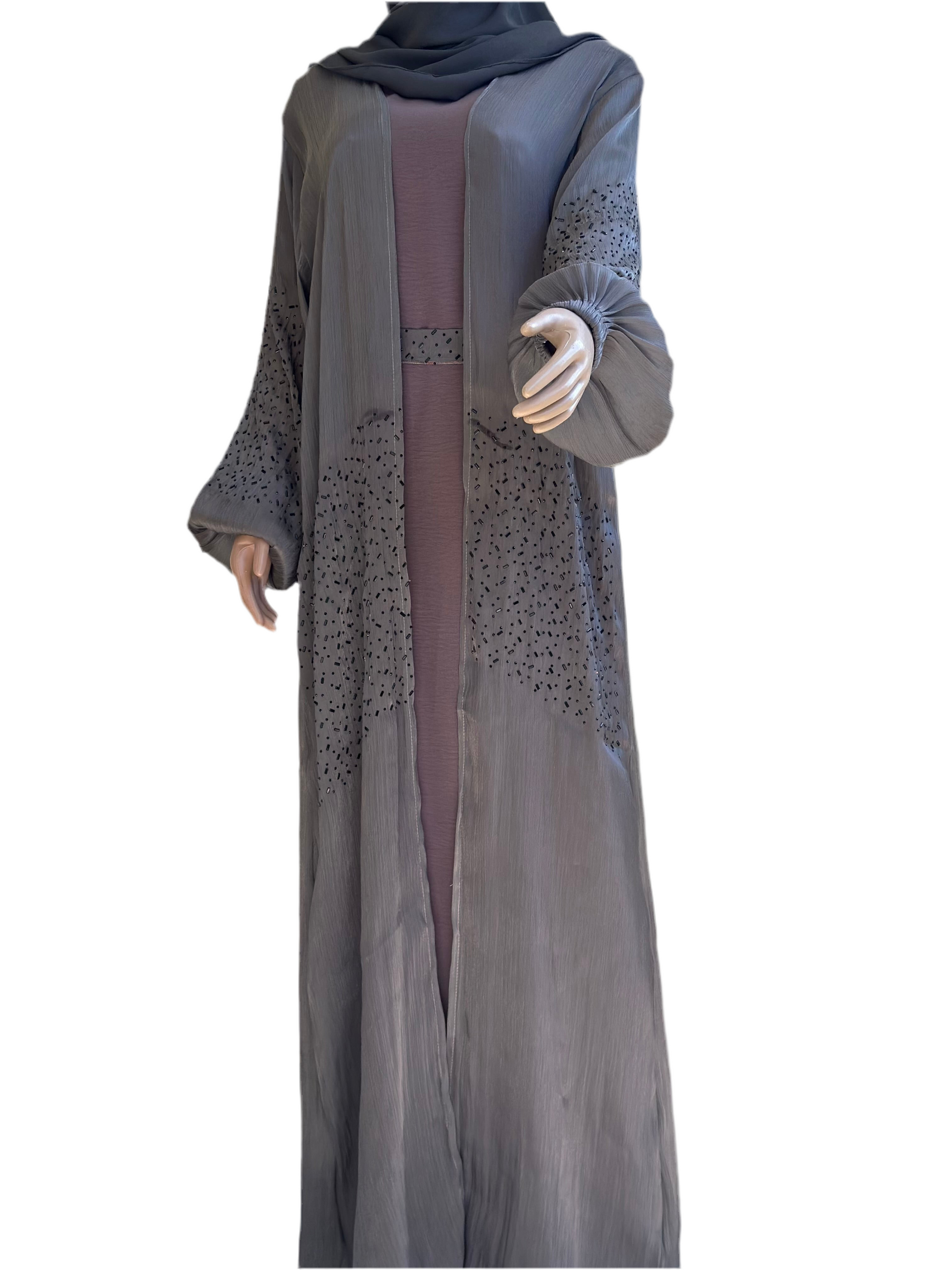 Luna Luxe Crystal Abaya Set